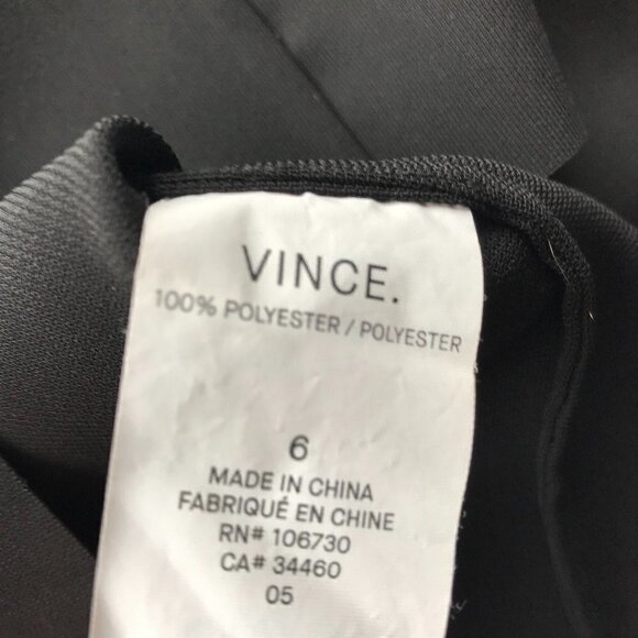 VINCE LBD black dress, sleeveless, front zip asymmetrical drape, cut seam EUC, 6 - Picture 12 of 16